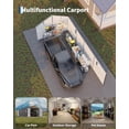 thumbnail image 6 of 12 ft x 25 ft Enclosed Metal Carport with Vertical Steel Roof, All-Weather Steel Garage Shed with Side Man Door for Sedans & SUVs, Gray Finish, 6 of 8