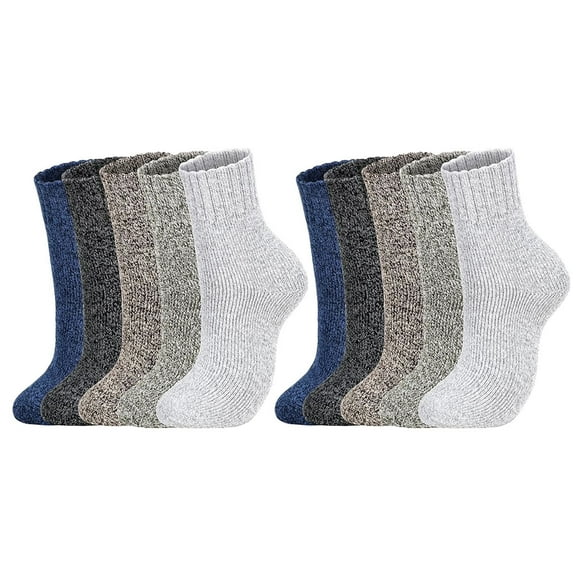 LABSERRON 5 Pairs Brown Mens Winter Warm Socks High Ankle Boot Socks Loop Pile Comfortable