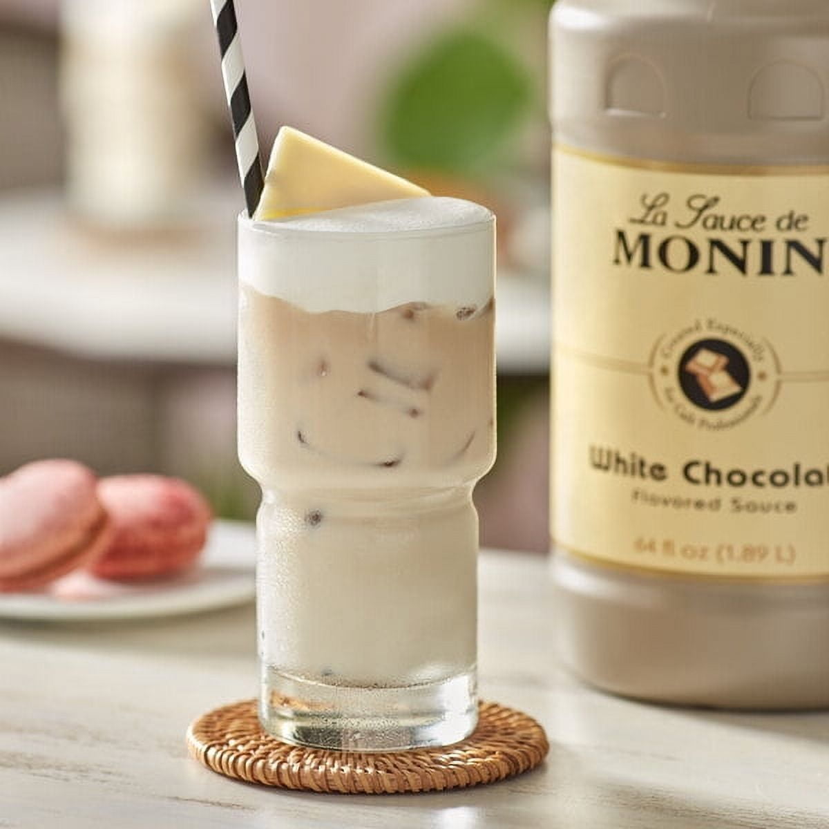 MONIN, White Chocolate Sauce, 64 oz, for Coffee & Desserts