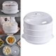thumbnail image 3 of de alimentos para microondas de 3 niveles, utensilios de cocina rápidos con tapa, olla de grado alimenticio saludable para verduras, mayimx Vaporizador de microondas, 3 of 9