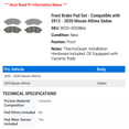 thumbnail image 2 of Front Brake Pad Set - Compatible with 2013 - 2020 Nissan Altima Sedan 2014 2015 2016 2017 2018 2019, 2 of 2