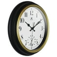thumbnail image 4 of Infinity Instruments Classic Trim Plastic 12" Indoor/Outdoor Wall Clock with Built-In Thermometer, Silent Movement, Black and Gold, 4 of 7