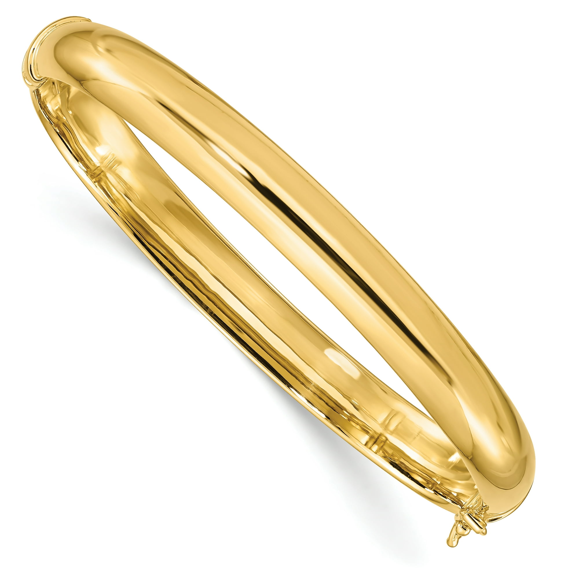 Gelang Bangle 14k Gold Tone Bangle 9ct Yellow Gold Rounded Hinge