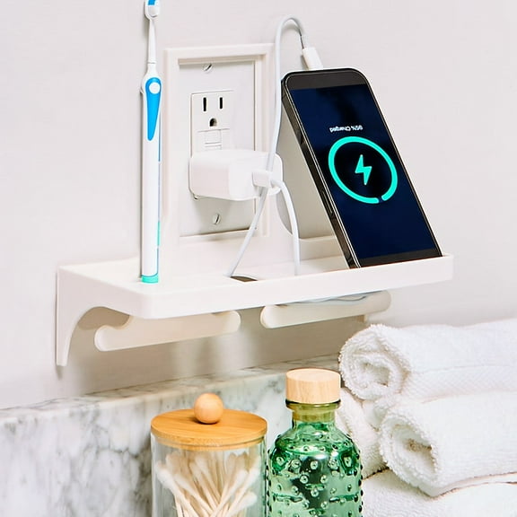 Wall Outlet Cover Storage Shelf - Kitchen or Bathroom
