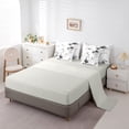 thumbnail image 5 of jejeloiu Gray Flower Floral 7pcs Bedding Comforter Set,Modern Aesthetic Art Queen Bedding Sets,Rustic Plant Queen Sheet Sets For Men Women,Breathable Home Decor Reversible, 5 of 8