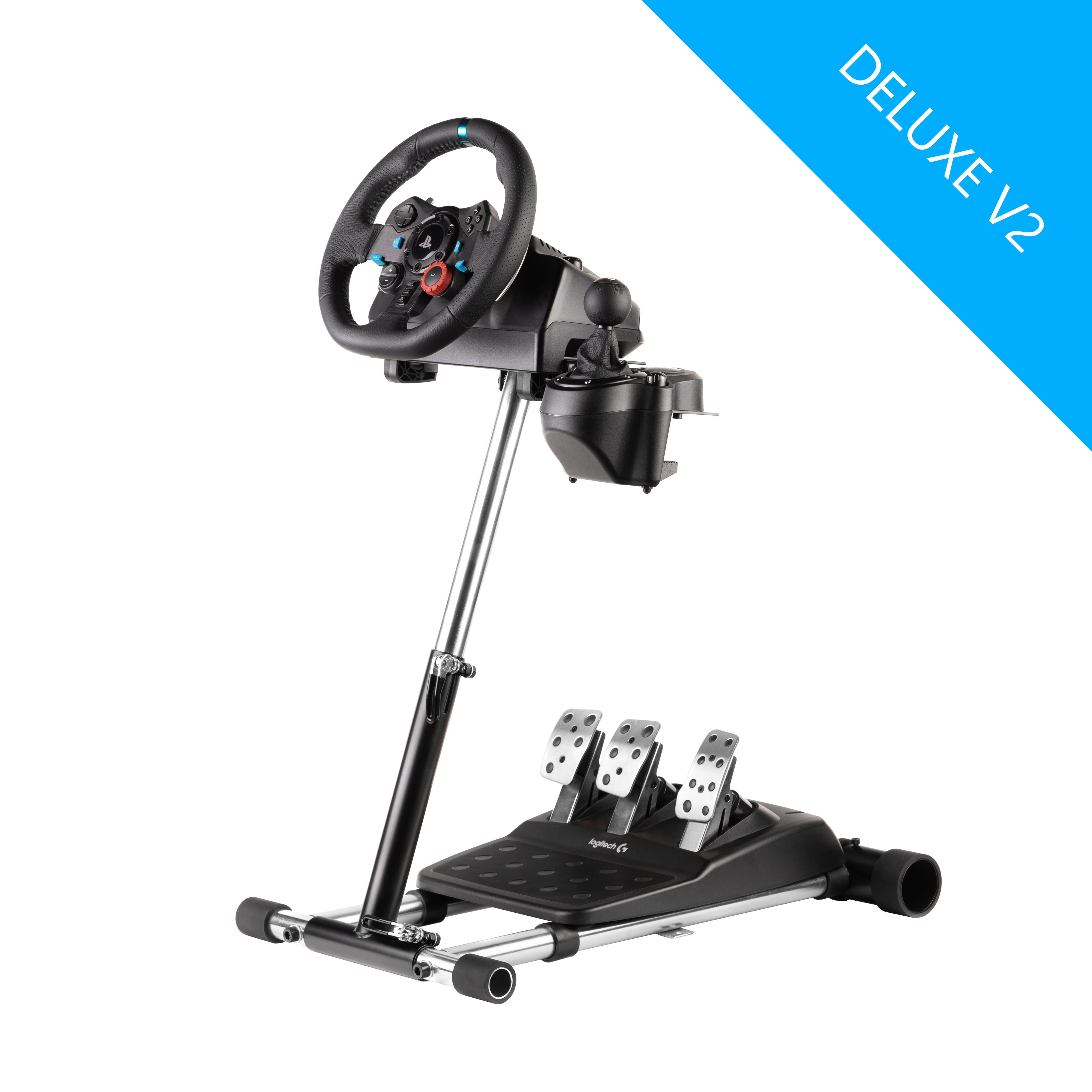 Wheel Stand Pro G Deluxe Wheel Stand Compatible With Logitech G29 G923 G920  G27 G25 wheels. Deluxe V2. Wheel and Pedals not included.