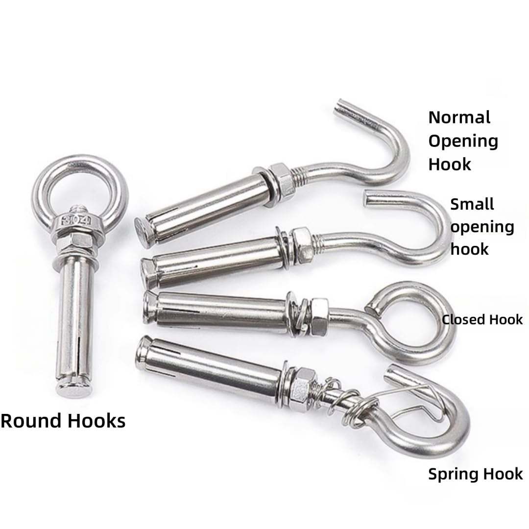 Stainless Steel Concrete Eye Bolt Anchor Eyebolt Wall Concrete Brick Anchor Expansion Bolts Ring Screw Eyes