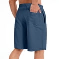 thumbnail image 3 of Nestiefly Men's Athletic Gym Shorts, Wide Leg Pleated Baggy Sweat Shorts with Side Pockets for Running Workout Basketball Yoga Casual Dark Blue XL, 3 of 4