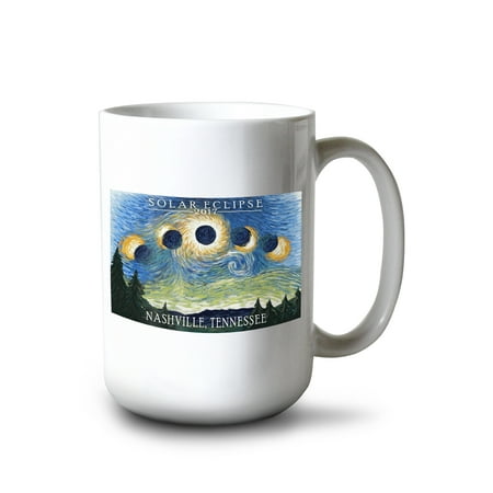 

15 fl oz Ceramic Mug Nashville Tennessee Solar Eclipse 2017 Starry Night Dishwasher & Microwave Safe