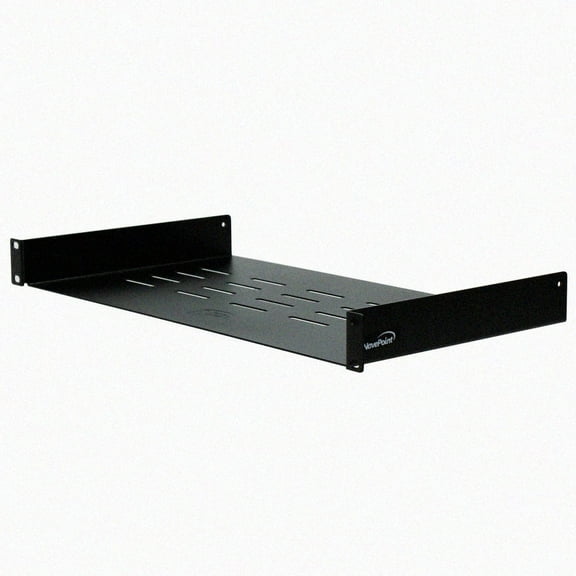 NavePoint Universal Rack Tray Vented Shelves 1U Black 10 Inches (250mm deep) No Lip