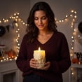 thumbnail image 4 of Steadline Decorative Light,Resin Skull Flameless LED Lamp,Simulated Flickering Light Effect,Spooky Ambient Lighting For Indoor Halloween Events And Themed Table Layouts(Beige), 4 of 7
