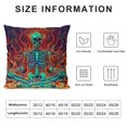 thumbnail image 5 of Orinice Skeleton Lotus Fire Graphic Decorative Throw Pillow Cover for Home Couch Living Room Bed Sofa - Aesthetic Decorative Pillowcase for Men Women Boy Girl - 1PC Pack 18x18in, 5 of 5