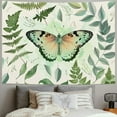 thumbnail image 2 of ONETECH  Sage Green Butterfly Leaf Wall Tapestry Boho Green Butterfly and Leaves on Beige Background Tapestry Aesthetic Nature Plant Wall Tapestry for Bedroom Living Room Dorm, 2 of 6