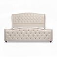 thumbnail image 4 of The Sky Neutral Beige Polyester Fontana Wingback Platform Bed Frame Has a 51-Inch Tall Headboard and Air-Circulating Feature, 4 of 12
