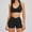 Black, variant on PISONIC Workout Sets for Women 2 Piece Yoga Sports Bra High Waist Booty Lifting Shorts Gym Yoga Outfit