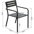 thumbnail image 4 of 4-Piece Black Metal Patio Dining Chairs Set, Heavy Duty Outdoor Stackable Garden Chairs with Ergonomic Armrests for Backyard Lawn Patio Furniture, 4 of 5