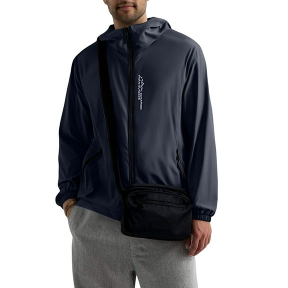 WTOBBY Men's Winter Waterproof Hardshell Jacket, Windproof Outdoor Casual Coat with Adjustable Hood, Insulated Warmth for Snow Activities,Dark Gray L