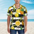 thumbnail image 2 of Kll Men'S Hawaiian Shirt Short Sleeve Button Down Beach Shirts-Orange And Lemon, 2 of 7