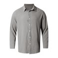thumbnail image 6 of Men's Loose Classic Lapel Multi Pocket Button Down Long Sleeve Work Shirt for Spring Fall Industrial Style,Gray,2XL, 6 of 8