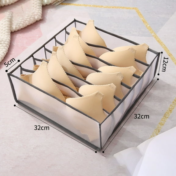 Cozival 4-Pack Mesh Drawer Organizer Bags - Multi-Compartment Closet Dividers for Jeans, T-Shirts & Skirts - Space-Saving & Breathable Fabric - Keeps Wardrobe Neat & Accessible, Grey1