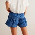 thumbnail image 5 of utcoco Women's 2026 Denim Shorts Casual Summer High Waisted Wide Leg Buttons Pleated Ruffle Jean Shorts, 5 of 5