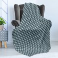 thumbnail image 4 of Vintage Soft Flannel Fleece Blanket, Worn out Scale Style Nature Garden Design Antique Style Curved Floral Motif, Cozy Plush for Indoor and Outdoor Use, 50" x 60", Dark Teal Eggshell, by Ambesonne, 4 of 5
