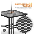 thumbnail image 6 of Patio Bar Table with Umbrella Hole, Steel Metal Frame Bar Height Bistro Table, Outdoor Bar Table for Garden, Backyard, Patio and Poolside, Black, 6 of 9