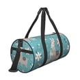 thumbnail image 3 of Fotbe Teal Mama Llama Pattern Foldable Sports Gym Bag with Wet Dry Pocket, Ultralight Travel Bag, Large Capacity Duffel Bag, Splash Proof Carry on Bag, Overnight Bag, Weekender Bag for Travel, 3 of 8