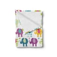 thumbnail image 2 of Animal Cartoon Soft Flannel Fleece Throw Blanket, Vivid Colorful Pattern Retro Plaid Tartan Polka Dots Hearts and Stripes, Cozy Plush for Indoor and Outdoor Use, 50" x 70", Multicolor, by Ambesonne, 2 of 5