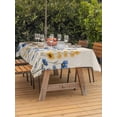 thumbnail image 4 of 60x102 Inch Outdoor Tablecloth with Umbrella Hole Zipper Rectangle Spring Flowers Rectangular Tablecloths Outside Waterproof Summer Rustic Butterfly Botanical Beige Patio Table Cover for Picnic Party, 4 of 8