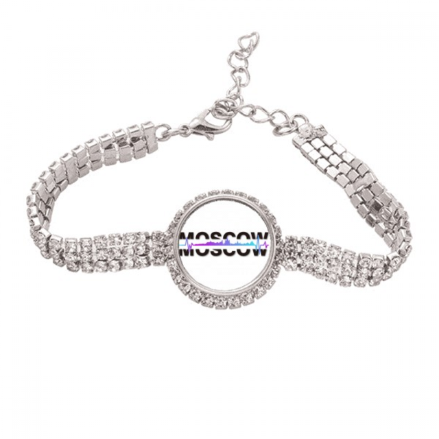 Moscow City Radio Building Pulsera de tobillera de cadena de tenis, joyería de diamantes