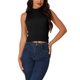 thumbnail image 1 of INSPIRAR CHIC Camiseta sin mangas de punto con cuello alto para mujer, pullover de canalé casual y moderno, color negro, 1 of 6