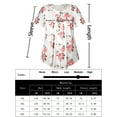 thumbnail image 5 of Plus Size Tops for Women Short Sleeve Buttons Up Blouses Flowy Floral Tunic Tops, 5 of 9