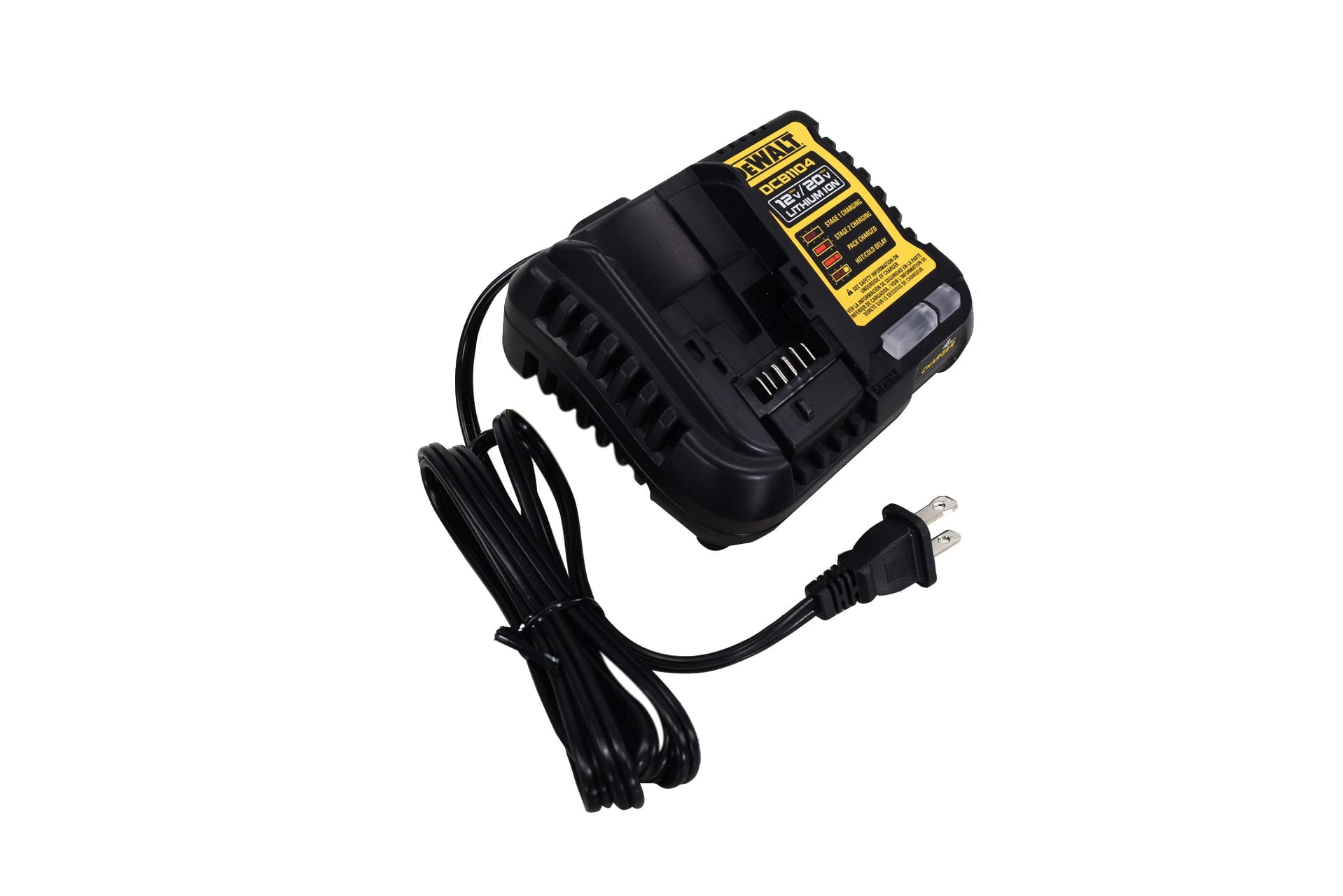 DEWALT 12V MAX and 20V MAX 4 Amp Battery Charger (DCB1104) – Compact Design, LED Charge Indicator, Wall Mount Ready
