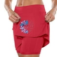 thumbnail image 2 of TrendOFT Shorts de Course pour Femmes Été Athlétique Taille Haute Jupe de Tennis avec 2 Poches Fente Latérale Mini Jupe Randonnée Shorts de Sport Rouge L, 2 of 6