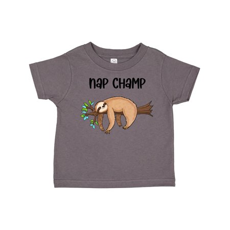 

Inktastic Nap Champ Cute Sleeping Sloth Gift Toddler Boy or Toddler Girl T-Shirt