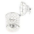 thumbnail image 4 of thinsony Electroplated Metal Birdcage Shape Tea Light Candle Holder A-Silver, 4 of 8