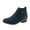 Blue, variant on Busydd Womens Boots Fashion Solid Color Fall Boots Womens Booties and Ankle Boots Slip-on Low Heel Ankle Boots Casual Comfortable Side Zipper Booties
