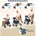thumbnail image 5 of Bluelog Rolling Walker, Adjustable Seat & Handle Heights, Extra-Wide Memory Foam Seat, 4-Wheel Rollator with 350 lb Limit, 5 of 8