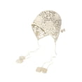 thumbnail image 2 of Mujeres gorro de crochet gorro de tejido floral suave hecho a mano Sombrero de verano para viaje de playa Beige, 2 of 9