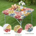 thumbnail image 4 of Pioneer Flower Floral Print Pattern Square Fitted Tablecloth with Elastic Edge,Square Table Cover,Washable Elastic Table Cover for Home Kitchen Party Decor 36"x36", 4 of 6