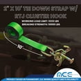 thumbnail image 2 of Mega Cargo Control 2" x 10' Ratchet Tie-Down RTJ Cluster Hook, Green, 12 Packs, 2 of 2