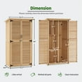 thumbnail image 5 of MCombo Outdoor Wooden Storage Cabinet, Garden Tool Shed w/ Latch, Outside Tools Wood Cabinet Double Doors, 5 of 7