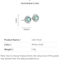 thumbnail image 2 of 14K Gold Round Blue Jade Stud Earrings for Women, Icy and Fashionable Design, Beautiful Gift for Friends on Their Birthday, 2 of 6