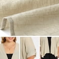 thumbnail image 5 of DARING DIVA Women's Plus Shrug 3/4 Sleeve Open Front Cardigans 1X Apricot, 5 of 6