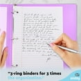 thumbnail image 2 of Enday 1 Inch 3 Ring Binder Presentation Book Office Supplies, Purple 2 Pack, 2 of 7