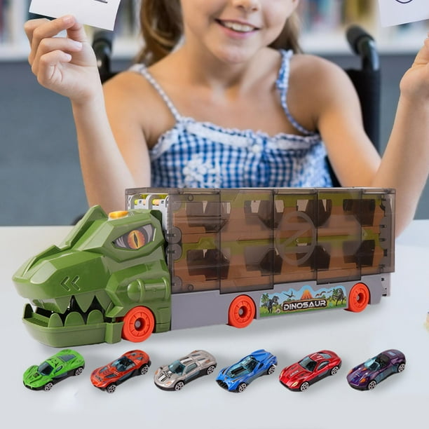 Vehículos de Transporte, Juguete, Desarrollo de Pista de Carreras de Dinosaurios, Juego de Vehículos Fácil de Usar para Dormitorio, Niñas Y Niños
