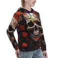 thumbnail image 6 of Daiia Vintage Butterfly Flower Skull Pattern Women's Fashion Hoodies & Sweatshirts with Kangaroo Pocket Hooded Sweatshirt with Eye-catching Drawstrings-XX-Large, 6 of 7