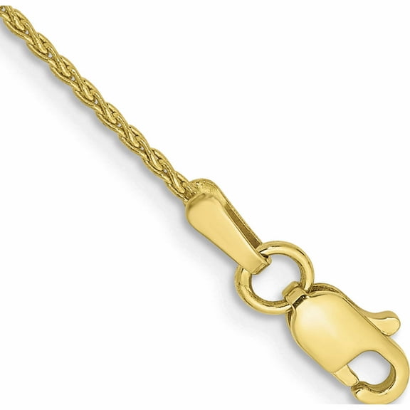 10K Yellow Gold 1.2mm Parisian Wheat Chain Anklet (10 X 1.2) Made In United States 10pen265-10