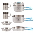 thumbnail image 1 of Juego de utensilios de cocina para acampar al aire libre, 2 personas, juego de acero inoxidable para acampar, 1 of 8